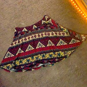 aztec hippy skater skirt